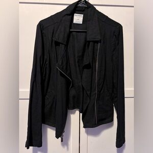 OLD NAVY BLACK LINEN BLAZER MOTO 🧥 JACKET —
         LG.
